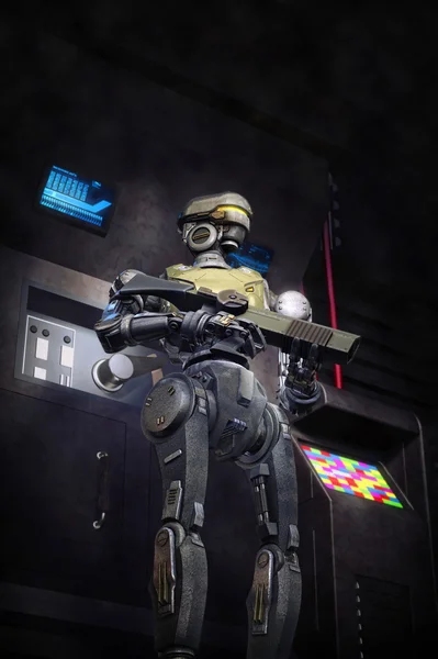 Robot Futuristic soldier — Stock Photo, Image