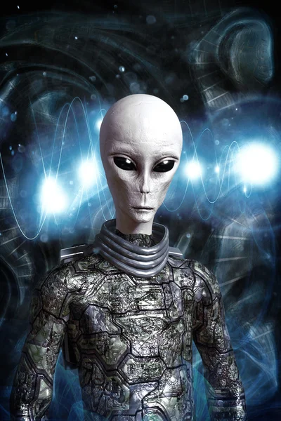 Інопланетянин перебуває в космічному костюмі — стокове фото