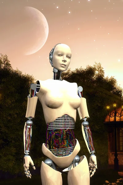 Robot kvinna — Stockfoto