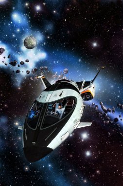 Uzay gemisi ve asteroid alanı