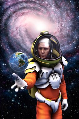 astronot Dünya ve galaksi