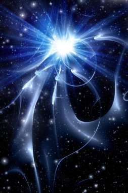 süpernova ve starfield arka plan