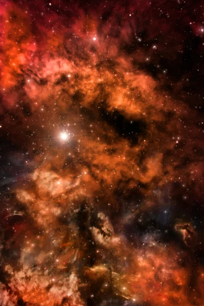 Star cluster and orange nebula background — Stock Photo, Image