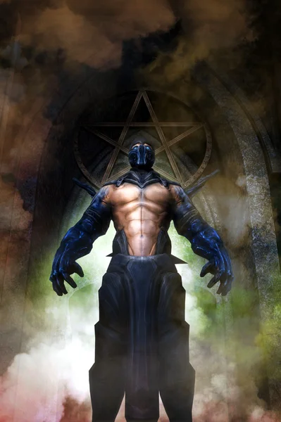 Fantasy evil warrior demon fiend — Stock Photo, Image