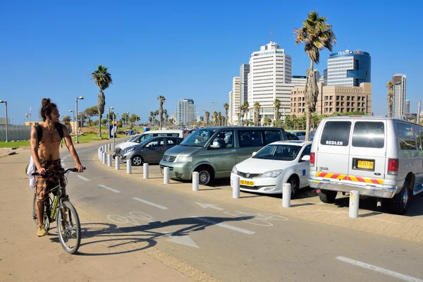 Fahrradstraße Der Küste Von Tel Aviv Der Nähe Einer Der — Stockfoto