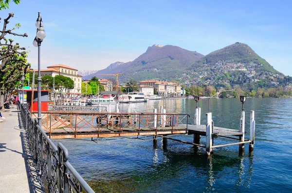 Lago lugano . — Fotografia de Stock