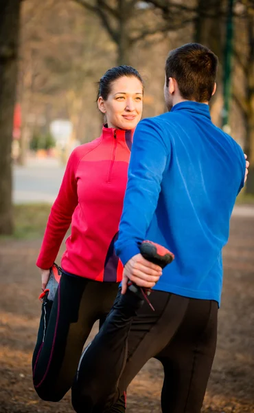 Värma upp innan jogging — Stockfoto