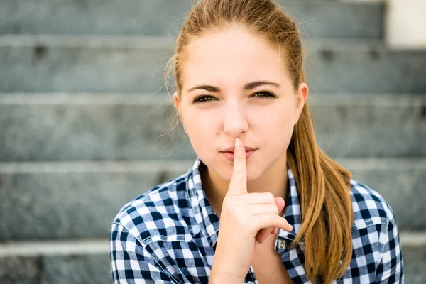 Pssst - segno di silenzio — Foto Stock