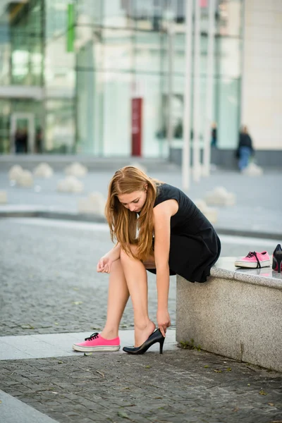 Mudança de sapatos — Fotografia de Stock