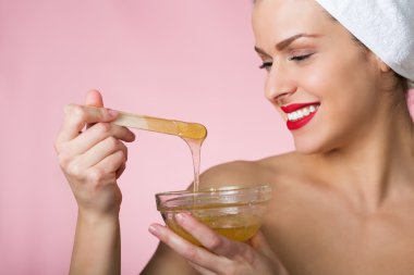 Sugaring beauty treatment clipart