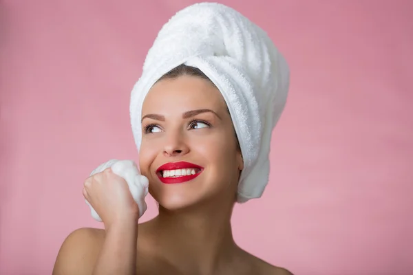 Beautiful woman having a bath — Stock Photo, Image