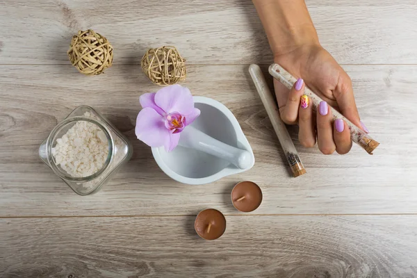 Spa de mão. Conceito de manicure — Fotografia de Stock