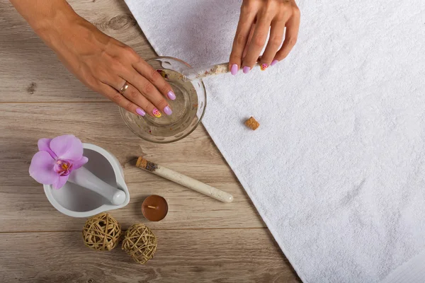 Spa de mão. Conceito de manicure — Fotografia de Stock