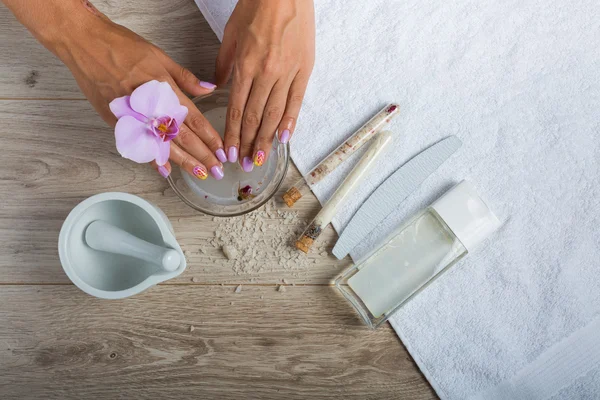 stock image Hand spa. Manicure concept