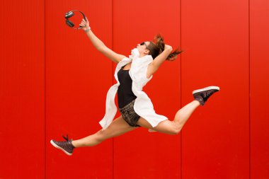 Mutlu stil sahibi kadın