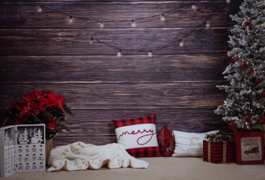 Mevsimlik dekorasyonlu Noel arkaplanı