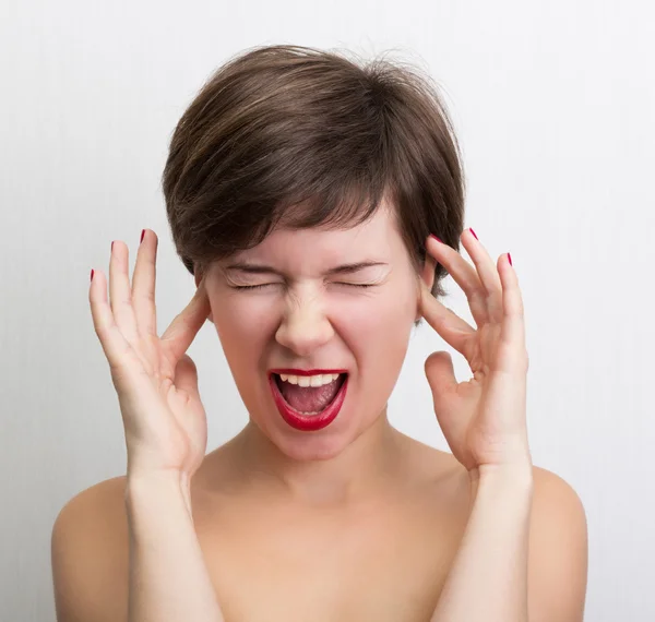 Mulher gritando — Fotografia de Stock