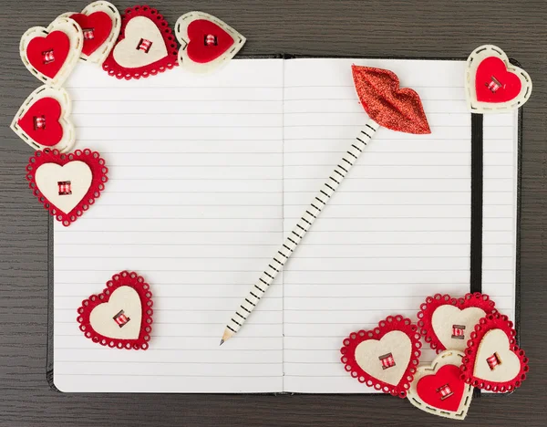 Caderno Valentine — Fotografia de Stock