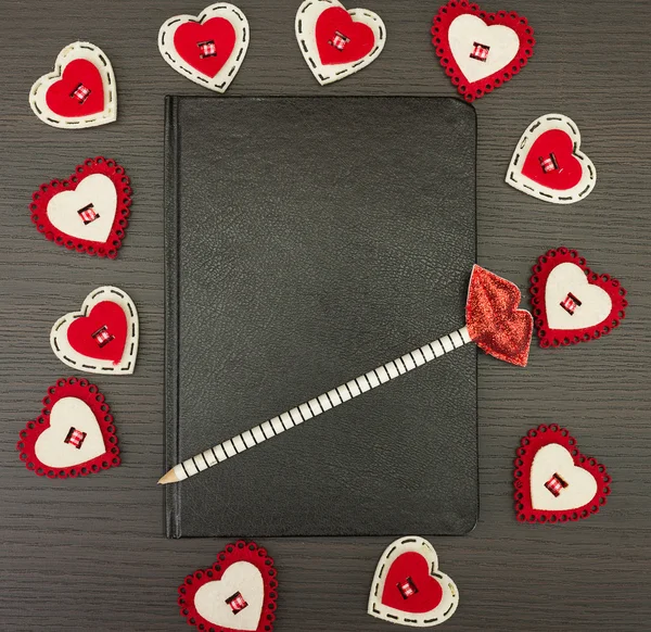 Caderno Valentine — Fotografia de Stock