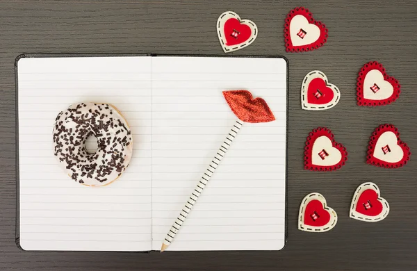 Cuaderno de San Valentín — Foto de Stock