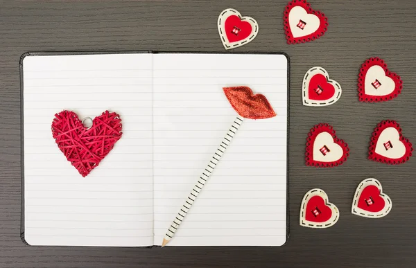 Caderno Valentine — Fotografia de Stock