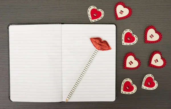 Valentine notatnik — Zdjęcie stockowe