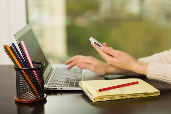 Lavorare al computer portatile — Foto Stock