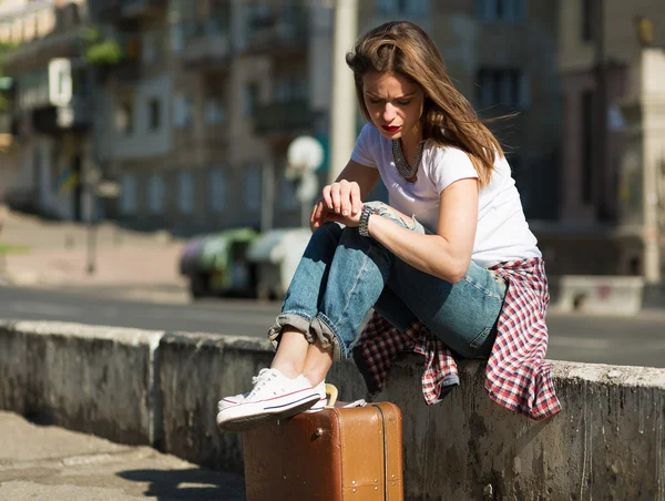 Beautiful traveller — Stock Photo, Image