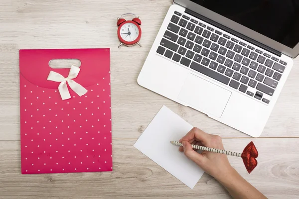 Regalo de Navidad y saludos — Foto de Stock