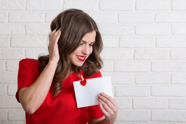 Beautiful woman in love — Stock Photo, Image