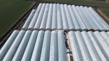 Seralar hava manzaralı. sera çiftçiliği,