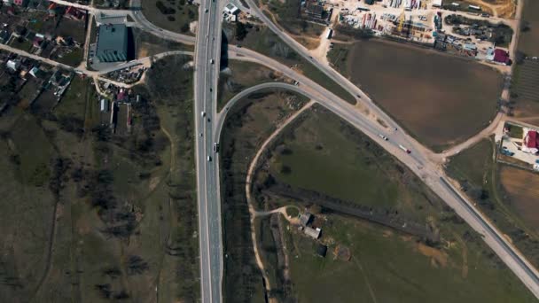 Aerial view of an industrial area infrastructure on the outskirts of the city. — Stock Video