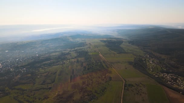 Εναέρια περιοχή φωτογραφιών για τη γεωργία και τα χωριά. — Αρχείο Βίντεο