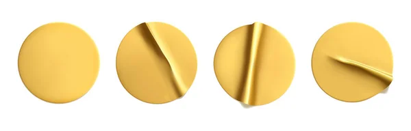 금으로 꼬챙이가 설치되어 Adhesive Golden Foil 플라스틱 스티커 라벨은 배경에 — 스톡 벡터