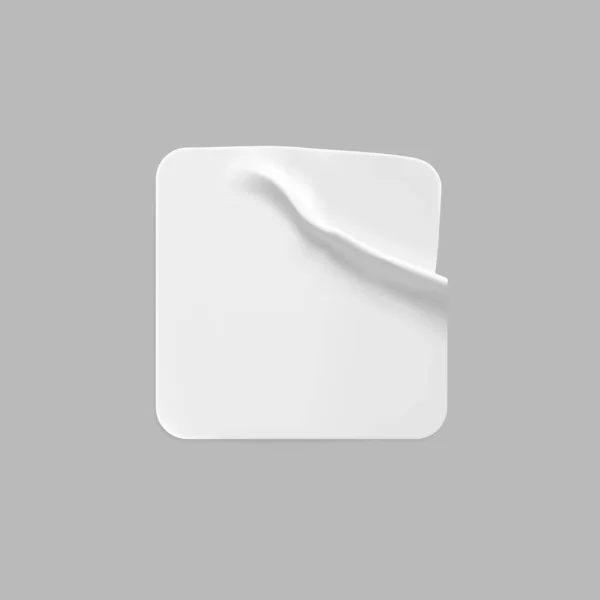 Наклейка Белым Квадратным Клеем Макет Простая Белая Клеевая Квадратная Бумага — стоковый вектор