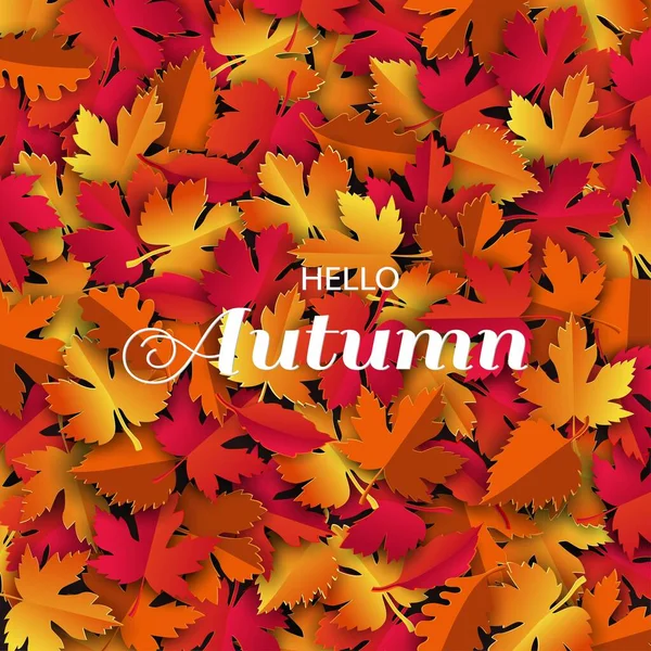 Autumn Fall Background Colorful Leaves Shopping Promotion Poster Leaflet Web — Stock Vector