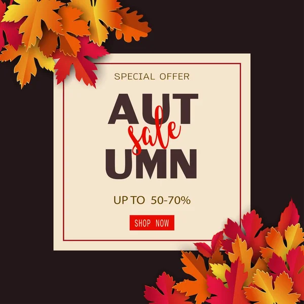 Çevrimiçi, web sitesi, reklam veya tanıtım için sonbahar veya sonbahar satış afişi arka planı