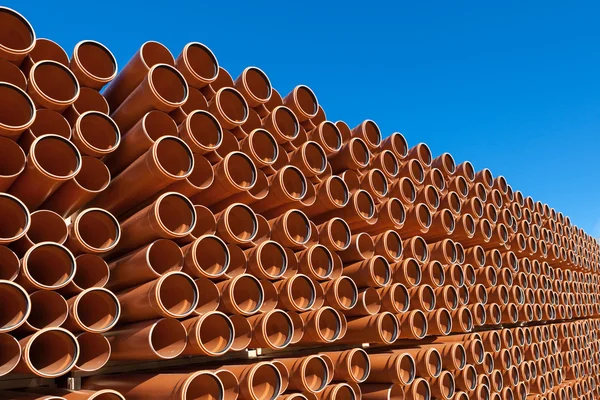 Orange Industrial pipes pvc stock — Stock Photo, Image