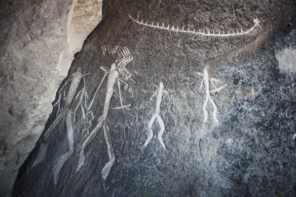 Qobustan Prehistorical петрогліфи рок живопис в Азербайджані — стокове фото