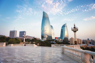 BAKU - 16 Temmuz: Bakü Şehri Panoraması, Azerbaycan