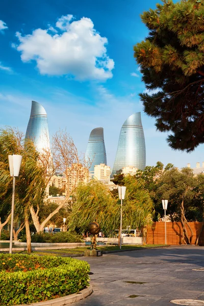 Panorama de la ciudad de Bakú, Azerbaiyán — Foto de Stock