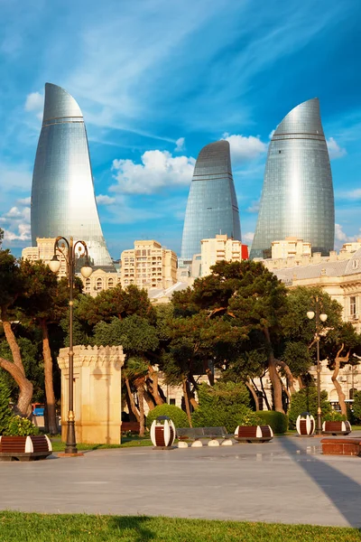 Panoráma a város Baku, Azerbajdzsán — Stock Fotó