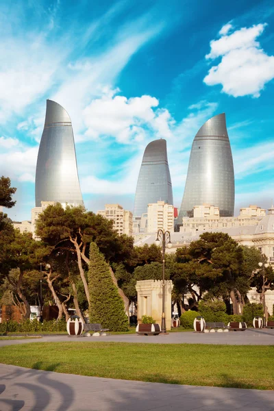 Panoráma a város Baku, Azerbajdzsán — Stock Fotó
