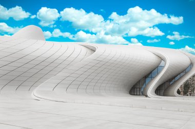 BAKU - 16 Temmuz: Bakü, Azerbaycan 'daki Heydar Aliyev Merkezi Müzesi. 