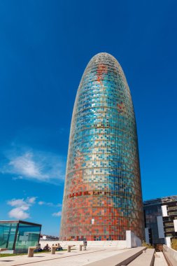 Barcelona, İspanya - 17 Nisan 2016: Kule Torre Agbar