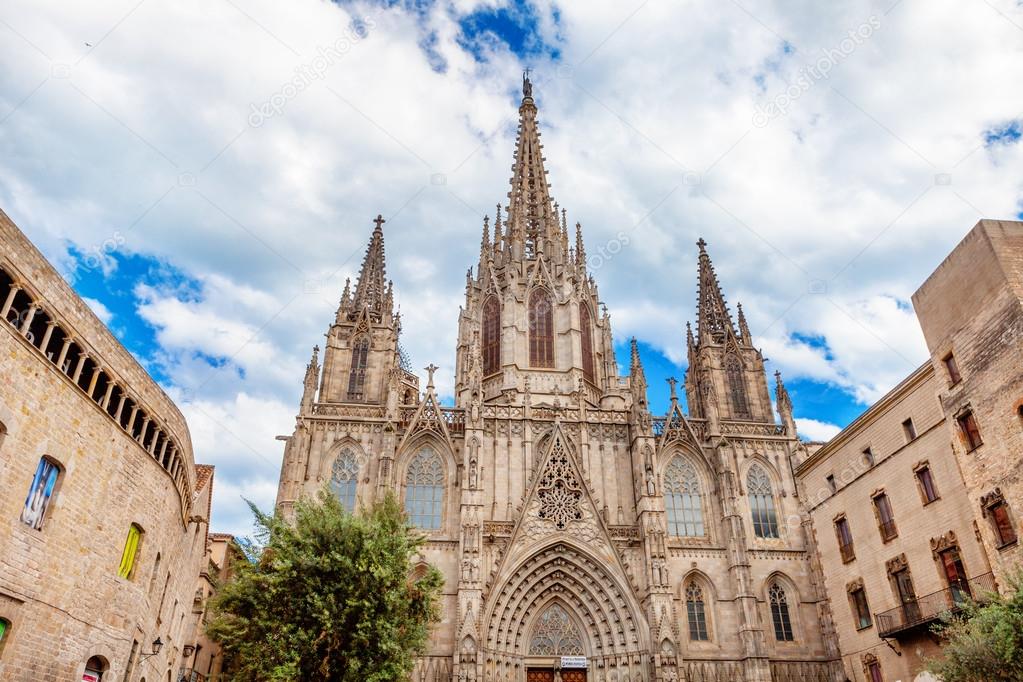 Barcelona Cathedral is dedicated to the Holy Cross and Saint Eulalia, patron  of  in Catalonia, Spain