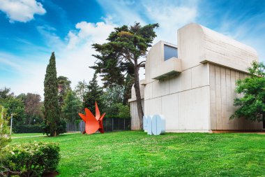 Barselona, İspanya - 22 Nisan 2016: Fundacio Vakfı Joan Miro modern sanat müzesi