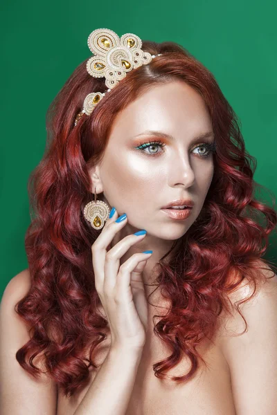 Червоне волосся краси жінка портрет — стокове фото