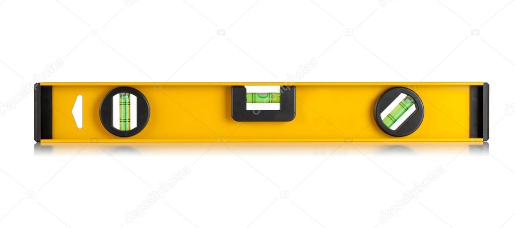 Yellow building level on white background