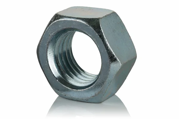Steel galvanized nut — Stock Photo, Image